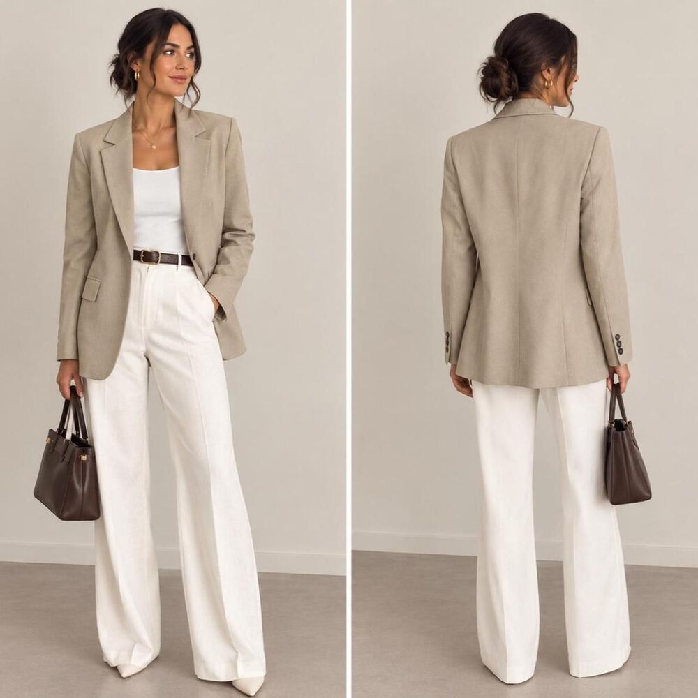 Talbots Wool Tan blazer Size 8 - old money timeless vintage like new